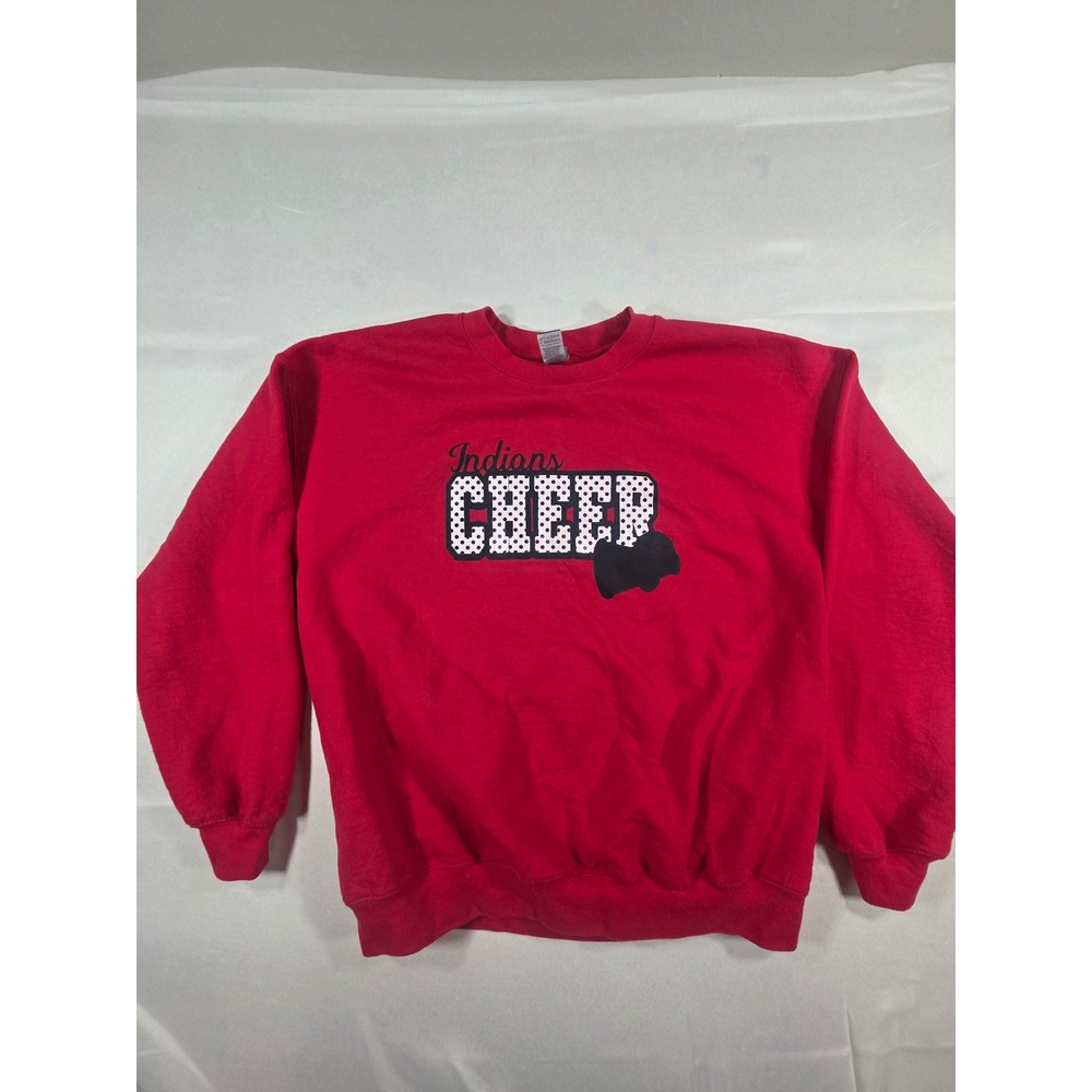 Gildan Indians Cheer Sweatshirt Red Crewneck Weeping Water Nebraska Sponsors L